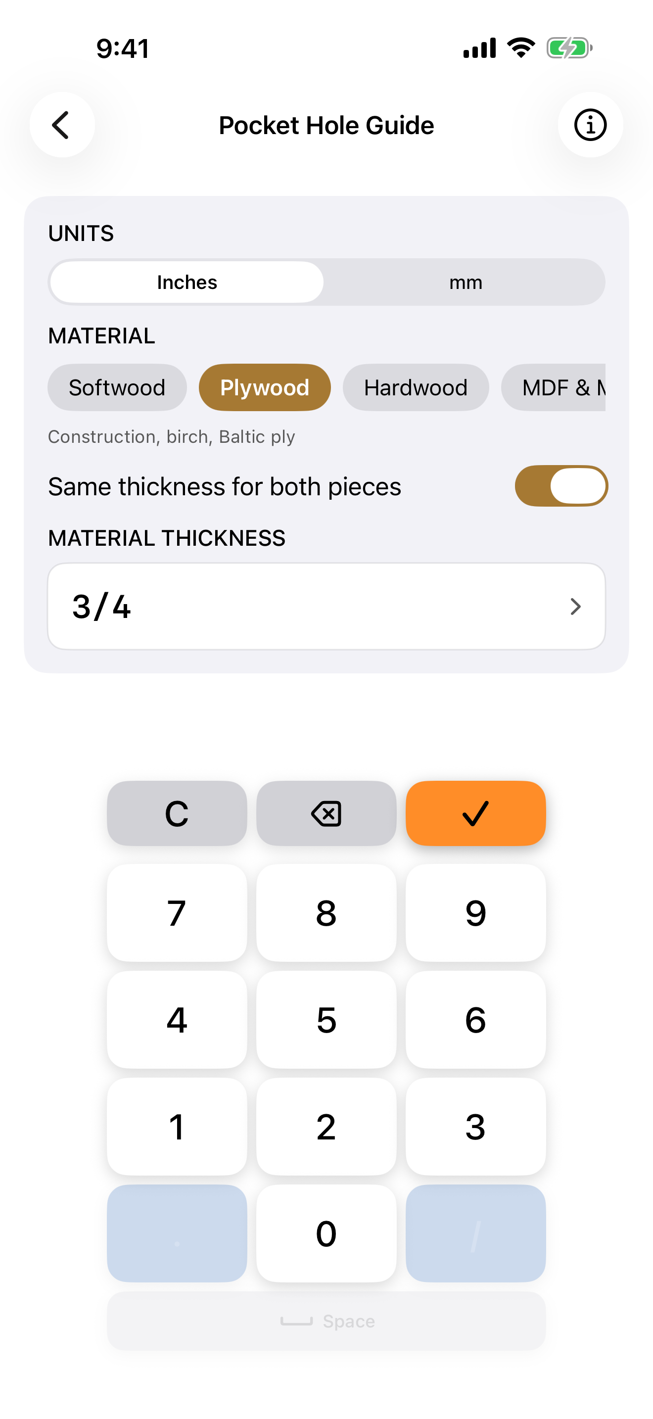 Pocket Hole Guide - Light Mode